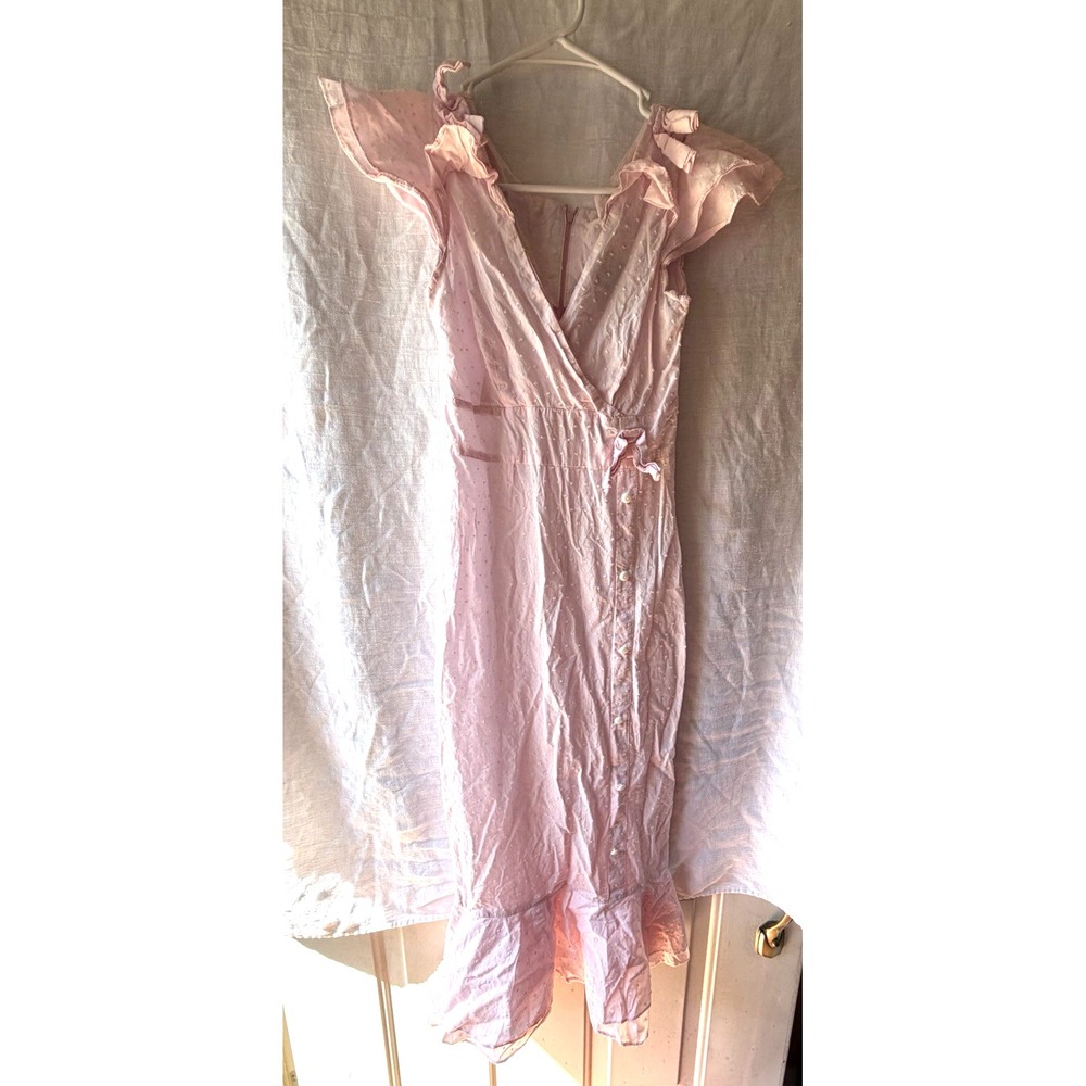 Stop Staring Pinup Billion Dollar Baby Pink Wiggle Dress Small Rockabilly Midi